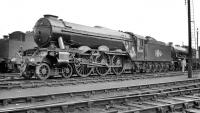 There's a distinctly ex-works look about Gresley A3 Pacific no 60110 <I>Robert The Devil</I>, photographed on Doncaster shed in 1959.<br><br>[K A Gray //1959]