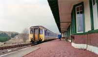 Southbound Sprinter at Rannoch in 1995. The low angle is not due to some misplaced attempt at an interesting angle, no, this is the view while sitting on the ground following a long walk!<br><br>[Ewan Crawford //1995]