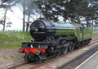 V2 2-6-2 no 4771 <I>Green Arrow</I> stands at Toddington on 3 June 2007<br><br>[Peter Todd 03/06/2007]