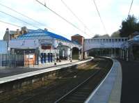 Platform view east at Port Glasgow on 2 April 2010.<br><br>[Veronica Inglis 02/04/2010]