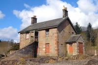 The former Waterside station (closed 1964) on the Ayr and Dalmellington Railway, photographed in April 2010. <br><br>[Colin Miller 04/04/2010]