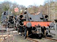 The <I>Not to be moved</I> sign seems a little unnecessary in this case. Standard class 4 no 75029 'receiving attention' alongside Grosmont shed on 26 March 2010.<br><br>[John Furnevel 26/03/2010]