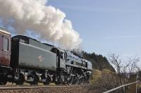 The <I>Great Britain III</I> railtour heads north from Blackford on 11 April 70013 behind 70013 <I>Oliver Cromwell</I>.<br><br>[Bill Roberton 11/04/2010]