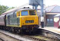 Hymek D7076 about to leave Ramsbottom in July 2008 with a train on the East Lancs Railway.<br><br>[Craig McEvoy 06/07/2008]