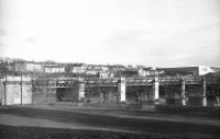 The Dee viaduct seen on a February afternoon in 1973, with an unidentified diesel shunter crossing on its way from Craiginches yard back to Guild Street.<br><br>[John McIntyre /02/1973]