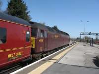 47787 'Windsor Castle' waits at Swindon to head east with a railtour from Skegness to Oxford on 17th April 2010.<br><br>[Michael Gibb 17/04/2010]