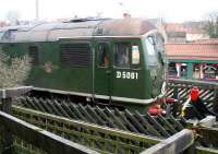D5061 stands at the buffer stops at the south end of Pickering station on 24 March 2010 having just come off a NYMR train from Grosmont. <br><br>[John Furnevel 24/03/2010]