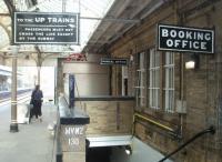 <I>An antidote to modern corporate signs and logos.</I> Hebden Bridge has many period features that make it a very pleasant place to change trains. Signs with pointing fingers rather than arrows were common place at one time but are now hardly ever seen, however this is one of several at the station. The <I>Parcel Office</I> is now an excellent station buffet, popular with locals and travellers alike.   <br><br>[Mark Bartlett 24/04/2010]