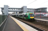 London Midland 170632 arrives at Wolverhampton on 28 April 2010 with the 0847 hrs Shrewsbury to Birmingham New Street service. <br>
<br><br>[John McIntyre 28/04/2010]