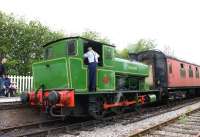 The day's duty passenger engine <I>Salmon</I> [Barclay 0-6-0ST 2139 of 1942] in action at the Swindon and Cricklade Railway Industrial Locomotive Gala day on 1 May 2010. <br><br>[Peter Todd 02/05/2010]