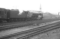 The Bradford Exchange/Leeds Central to London Kings Cross <I>Yorkshire Pullman</I>, leaves the south end of Doncaster station on 28 July 1962 behind Copley Hill A1 Pacific no 60118 <I>Archibald Sturrock</I>.<br><br>[K A Gray 28/07/1962]