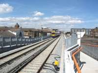 A new class 378 unit heads away from Hoxton station towards Dalston Junction on the recently opened East London Line Extension on 6 May 2010<br><br>[Michael Gibb 06/05/2010]