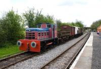 Fowler Diesel Mechanical locomotive no 4210137, heading a local freight during the Swindon and Cricklade Railway Gala Day on 1 May 2010.<br><br>[Peter Todd 01/05/2010]
