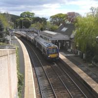 The replacement of the road bridge a few years ago made things easier for motorists but more awkward for rail snappers.  How thoughtless.  On 10 May 170 458 calls with a Glenrothes to Edinburgh service<br><br>[David Panton 10/05/2010]