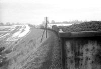 Photograph taken from the guard's van at the rear of a type 2 hauled freight after leaving St Boswells for Hawick on a misty morning on 24 March 1969. The trip took place during the period when the Waverley route was operating 'freight only' as far south as Hawick.<br><br>[Bruce McCartney /04/1969]