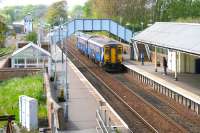 The 1212 Glasgow Central - Newcastle Central via Carlisle arrives at Annan on 13 May 2010.<br><br>[John Furnevel 13/05/2010]