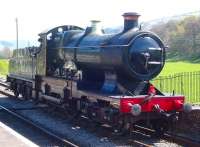 Former GWR 4-4-0 no 3440 <I>City of Truro</I> stands in the sunshine at Carrog in April 2009. <br><br>[Craig McEvoy 19/04/2009]