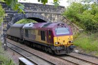 67020 enters Dalgety Bay station with the 17.12 Edinburgh - Edinburgh Fife Circle commuter train on 31 May.<br>
<br><br>[Bill Roberton 31/05/2010]