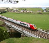 The 1200 Glasgow Central - Birmingham New Street Virgin Voyager service runs south through Crawford on 11 May 2010.<br><br>[John Furnevel 11/05/2010]