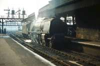 Having brought an Anglo-Scottish Express into Glasgow Central in September 1959, Stanier Coronation Pacific no 46223 <I>Princess Alice</I> is about to leave the platforms and undertake the short trip to Polmadie shed. <br><br>[A Snapper (Courtesy Bruce McCartney) 05/09/1959]