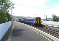 156 511 leaves Girvan on 3 June with a Stranraer - Glasgow Central service allowing 156502 to proceed in the other direction after the token has been handed over.<br><br>[David Panton 03/06/2010]
