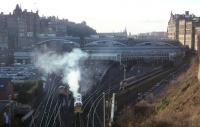 Deltic no 55 022 <I>Royal Scots Grey</I> preparing to take <I>The Deltic Deliverance</I> railtour from Waverley to Kings Cross on 30 November 1996.<br><br>[David Spaven 30/11/1996]