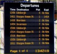 Summary of departures from Perth on the afternoon of 31 May 2010.  <br>
Perth must see more trains now than at any time since before the <br>
Beeching closures.  However the central trainshed housing Platforms 3 and 4 remains quiet like an empty cathedral for most of the day when the only figures to be seen are making their way across the footbridge to and from Platforms 5 and 7.<br><br>[David Panton 31/05/2010]