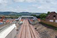 Armadale station on 11 June 2010. Just around the corner where the lines to the Etna brickworks once diverged, the <i>New trac construction</i> train stands, minus its sleeper wagons. CWR awaits its proceeding.<br><br>[James Young 11/06/2010]