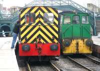 A quiet period at Pickering on 24 March sees the platforms occupied by ex-BR class 04 no D2207 and DSRM no 1 'Ron Rothwell' shunting empty stock.<br><br>[John Furnevel 24/03/2010]