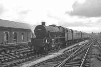 Jubilee 4-6-0 no 45593 <I>Kolhapur</I> brings the 6.35am Birmingham - Glasgow Central into Carlisle in August 1965.<br><br>[K A Gray 07/08/1965]