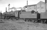 BR Standard class 4 2-6-0 no 76073 stands on the condemned line at Ayr MPD in July 1966. The locomotive had been officially withdrawn from here in June of that year and was broken up at Arnott Young, Troon, some 5 months later.<br><br>[K A Gray 31/07/1966]