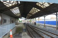 Remains of the old through station at Kilkenny in May 2008 - the line, which is now lifted, formerly continued to Maryborough on the main line from Dublin to Cork.<br>
<br><br>[Colin Miller 17/05/2008]