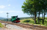 Kerr Stuart 0-6-0T <I>Axe</I> seen at the Lynton & Barnstable's Woody Bay station on 27 June 2010.<br><br>[Peter Todd 27/06/2010]