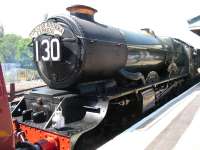 6024 <I>King Edward I</I> stands at the platform at Exeter St Davids on 26 June with the 'Steam Dreams' <I>Cornish Riviera Express</I>. Sadly 6024 did not lead the train into Exeter but was piloted by D1015 <I>Western Champion</I>.<br>
<br><br>[Mark Poustie 26/06/2010]