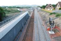 Both tracks are now laid at the new Armadale station. View looks east. [See image 29571] for the same view in 1988.<br><br>[Ewan Crawford 27/06/2010]