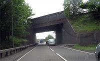 View taken on the A725 southbound under the B7070. At this point the road follows the course of the former GBH&CR south from Coatbridge to Bellshill. [EC note: I've wanted this shot for years and Mike kindly obliged with only a few moments notice!]<br><br>[Michael Gibb 27/06/2010]