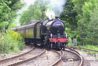 62005 climbs into Glenfinnan station on 25th June 2010 bound for Mallaig with <I>The Jacobite.</I><br>
<br><br>[Colin Miller 25/06/2010]