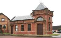 Entrance to the booking office at the former Clydebank Riverside station on a wet 8 June 2010. The station was closed in 1964 since when the building has been restored and converted to residential accommodation.<br><br>[John Furnevel 08/06/2010]