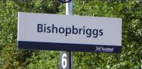 Not perhaps as collectable as a postage stamp with a printing fault, <br>
but the two new signs delivered for the platform extension at <br>
Bishopbriggs, seen here on 19 June, are in a non-standard typeface. ScotRail's font is called Officina Sans Book, with characteristic curves on some verticals, such as the top of the 'r'. I don't know what this plainer typeface is, but it's not the Helvetica still commonly found.<br><br>[David Panton 19/06/2010]