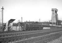 EE Type 4 no D265 at Haymarket in 1961 with the coaling plant in the background.<br><br>[Frank Spaven Collection (Courtesy David Spaven) //1961]