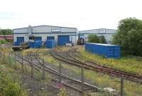 A view east over the Brush Barclay works at Kilmarnock from the Barassie line on 3 July 2010.<br>
<br>
<br><br>[John McIntyre 03/07/2010]