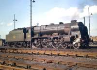 Royal Scot 4-6-0 no 46105 <I>Cameron Highlander</I> stands on Polmadie shed in September 1959. The locomotive was withdrawn from here at the end of 1962.<br><br>[A Snapper (Courtesy Bruce McCartney) 26/09/1959]