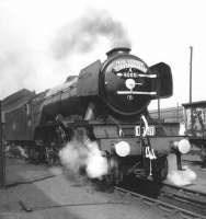 A3 60051 <i>Blink Bonny</i> on Derby shed between legs of <i>The South Yorkshireman no 2</I> Rail Tour to Derby and Crewe in April 1964. [See image 29730]<br><br>[David Pesterfield 18/04/1964]