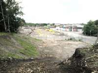 Looking back toward Dalmarnock Road from the location of Bridge No.5, Baltic Street. The arches have now been completely removed.<br><br>[Colin Harkins 10/07/2010]