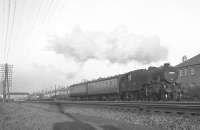 A Fairburn tank on a Gourock train at Hillington East in 1963, believed to be the 7.30pm ex-Glasgow Central. Unusually short, but is carrying express passenger lamps - although it had stopped at Hillington East and would stop again shortly at Hillington West!<br><br>[Colin Miller /05/1963]