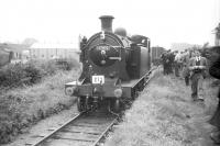 St Margarets C16 4-4-2T no 67492 photographed at Macmerry on 6 September 1958 with the SLS <i>Lothian Lines Tour</i>. Passenger services on the branch had ceased in 1925 and the run round manoeuvre is taking place in the former goods yard. The railtour, which visited various branches in Edinburgh and the Lothians, started at Waverley and finished at Princes Street.<br><br>[Robin Barbour Collection (Courtesy Bruce McCartney) 06/09/1958]