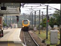 A Voyager coming off the Royal Border Bridge with a Northbound Cross Country service<br><br>[Graham Morgan 07/07/2010]