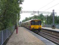 318 252 arrives at Milngavie platform 1 on 14 July 2010. <br><br>[David Panton 14/07/2010]