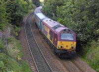 67021 nears Aberdour with a Leuchars - Edinburgh <I>Golflink</I> special on 18 July 2010.<br>
<br><br>[Bill Roberton 18/07/2010]