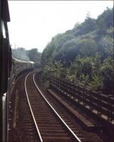 Entering the cutting east of Grantshouse. The train is thought to be the up 1E61 Sunday relief service on September 12 1971 hauled by class 46 locomotive no 148. <br><br>[Bill Jamieson 12/09/1971]